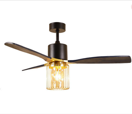 la fan de plafond 52inch avec le rond léger forment la conception en bois solide de lame
