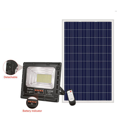 25w 150w lumières actionnées solaires extérieures solaires de sécurité de la lumière d'inondation de 300 watts 80lm/w 3.7V