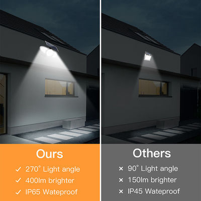 Trois lumière de mur de capteur solaire des têtes 100-400LM 38PCS LED pour la voie