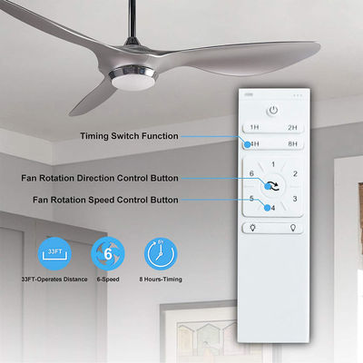 La fan de plafond 72w lumineuse moderne de luxe a mené le commutateur léger de moteur en métal de lampe de corps