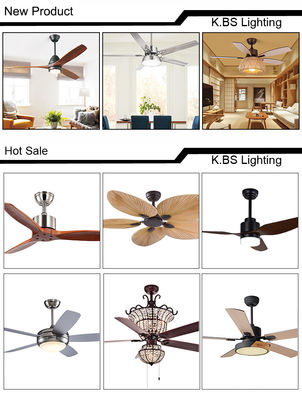 Lame escamotable invisible à télécommande décorative moderne de 4100k Crystal Ceiling Fan With Light