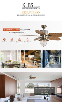 Lame escamotable invisible à télécommande décorative moderne de 4100k Crystal Ceiling Fan With Light