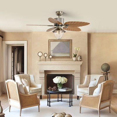 Lame escamotable invisible à télécommande décorative moderne de 4100k Crystal Ceiling Fan With Light