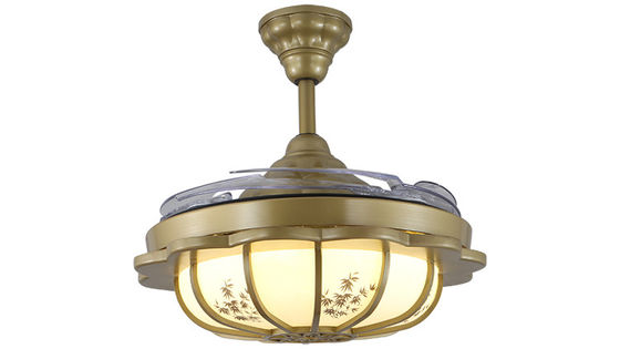 4 lumière escamotable moderne invisible acrylique 220v de fan de plafond des lames 5250lm