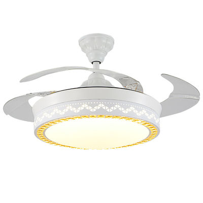 Fan de plafond pliable blanche décorative moderne de 5250lm 70W avec la lumière pour la maison