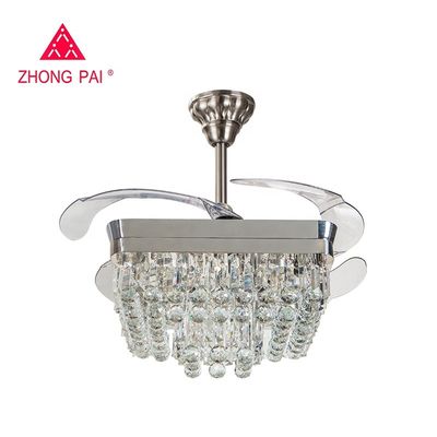 Lustre escamotable contemporain Santi Nickle Color de fan de plafond de lame de 110v 110W