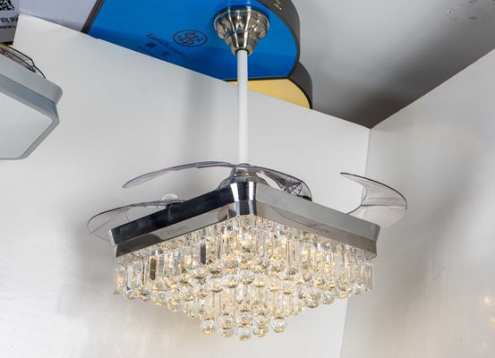 Lustre escamotable contemporain Santi Nickle Color de fan de plafond de lame de 110v 110W