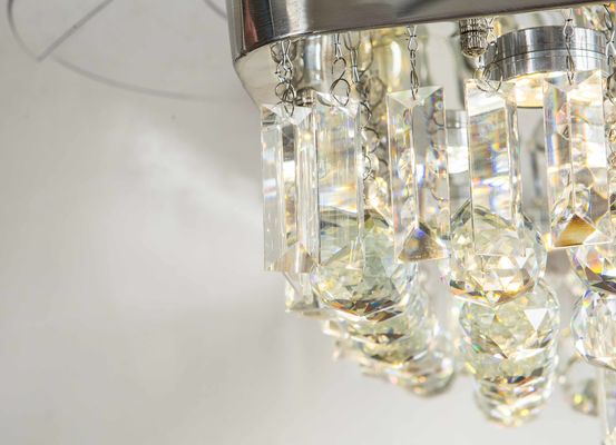 Lustre escamotable contemporain Santi Nickle Color de fan de plafond de lame de 110v 110W