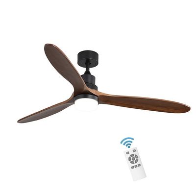 Lumière en bois solide à télécommande d'intérieur 120V 3000-5000K de fan de plafond 1500LM