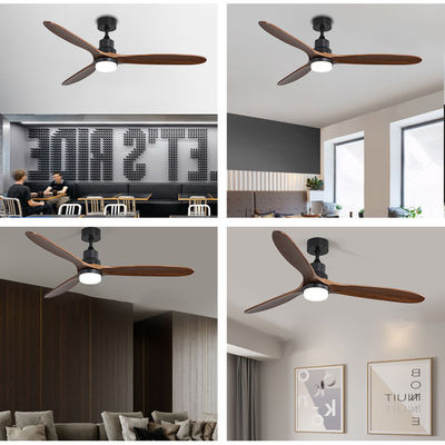 Lumière en bois solide à télécommande d'intérieur 120V 3000-5000K de fan de plafond 1500LM