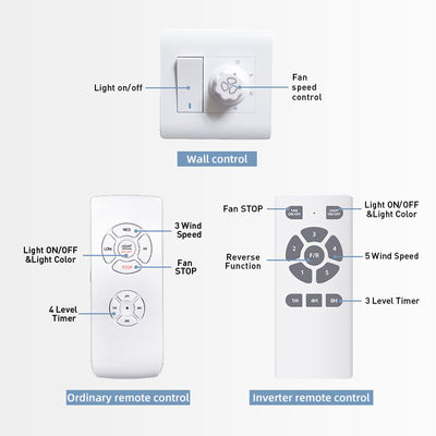 Lumière en bois solide à télécommande d'intérieur 120V 3000-5000K de fan de plafond 1500LM