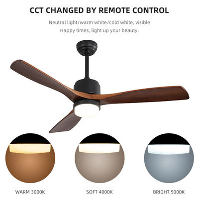 temps 52Inch plaçant la lumière en bois de fan de plafond