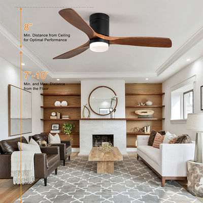 Style industriel 65 lampe en bois de fan de plafond de la fan de plafond de lame de watt 90lm/w 120v