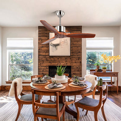 52Inch 75 fan de plafond en bois de lame du watt 3 avec l'éclairage économiseur d'énergie léger de Zhongshan