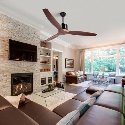 52Inch 75 fan de plafond en bois de lame du watt 3 avec l'éclairage économiseur d'énergie léger de Zhongshan