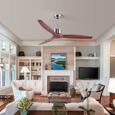 52Inch 75 fan de plafond en bois de lame du watt 3 avec l'éclairage économiseur d'énergie léger de Zhongshan