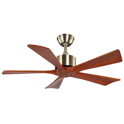 Fan de plafond moderne naturelle de 5 lames en bois 75w de RoHS lumière de fan de plafond de 42 pouces électrique