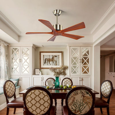 Fan de plafond moderne naturelle de 5 lames en bois 75w de RoHS lumière de fan de plafond de 42 pouces électrique