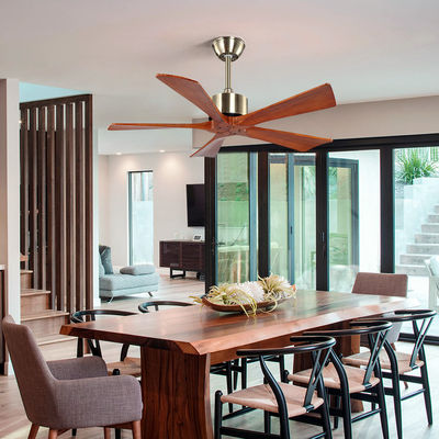 Fan de plafond moderne naturelle de 5 lames en bois 75w de RoHS lumière de fan de plafond de 42 pouces électrique