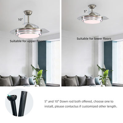5000K lumineux superbe 65W fan de plafond affleurante de bâti de 42 pouces avec escamotable léger