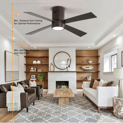 fan de plafond moderne de style de lame en métal de 65W 48Inch 4