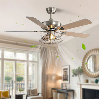 Balayé nickelez la fan de plafond de lame en métal 2000LM cinq avec 65W léger