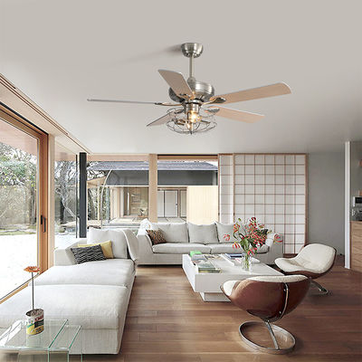 Balayé nickelez la fan de plafond de lame en métal 2000LM cinq avec 65W léger