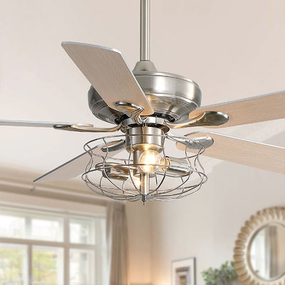 Balayé nickelez la fan de plafond de lame en métal 2000LM cinq avec 65W léger