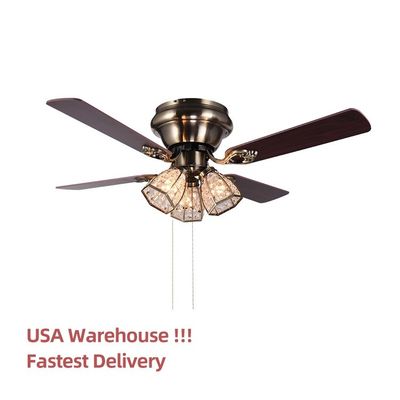100lm/w 120V fan de plafond à quatre pales de lumière de fan de plafond de 48 pouces avec la lumière
