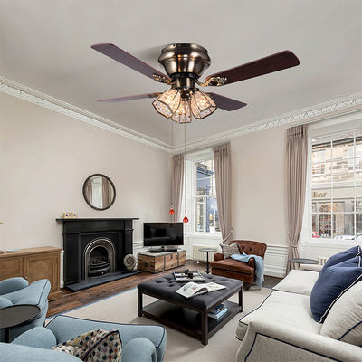 fan en laiton de table à secousses de cru de lumière de fan de plafond de l'antiquité 120V 42