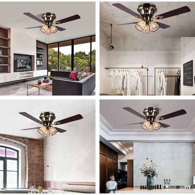 fan en laiton de table à secousses de cru de lumière de fan de plafond de l'antiquité 120V 42