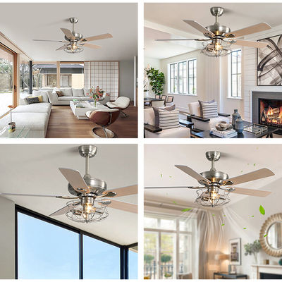 Matte Brown moderne 120V 60w style de Crystal Ceiling Fan Light European de 52 pouces