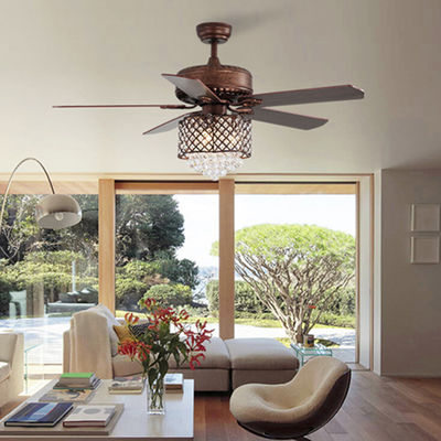 pièce moderne à télécommande de 52Inch 120V Crystal Ceiling Lamp In Dining