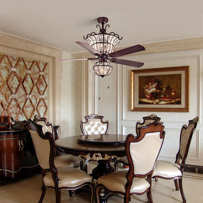 6000LM 48 salon de luxe de Crystal Ceiling Fan Light For de lustre de pouce 1220MM