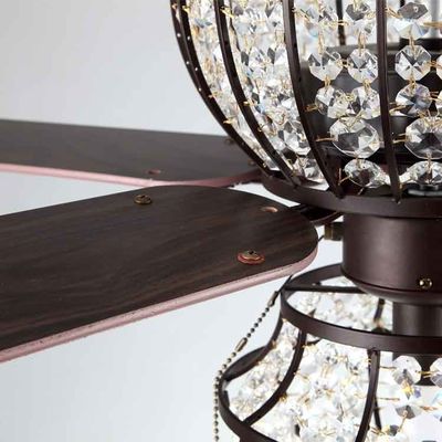 6000LM 48 salon de luxe de Crystal Ceiling Fan Light For de lustre de pouce 1220MM