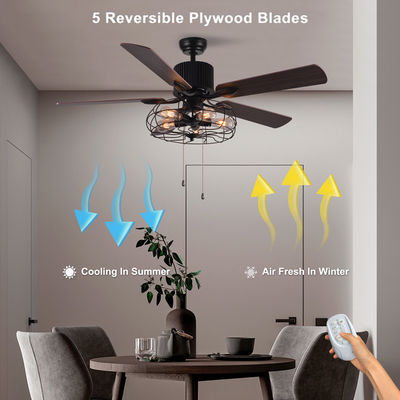 52 lumière décorative de fan de plafond de chaîne de traction de la palette 18w de pouce 5