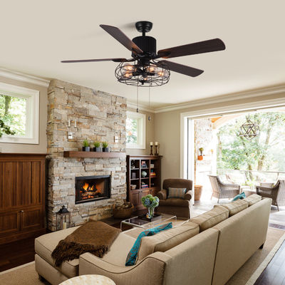 52 lumière décorative de fan de plafond de chaîne de traction de la palette 18w de pouce 5