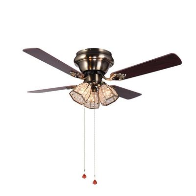 Lames en laiton de Crystal Led Ceiling Fan 100lm/w 48inch 4 d'antiquité minimaliste de style