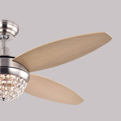 Aucune fan en bronze antique de lustre de salle à manger d'abat-jour en verre de fan de plafond du bruit 18w
