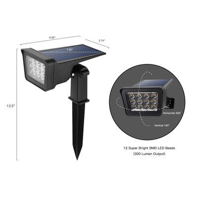 Lumière solaire réglable de paysage de 250LM LED