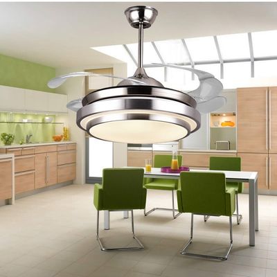blanc neutre de 6000k 4000lm Crystal Flush Mount Ceiling Fan