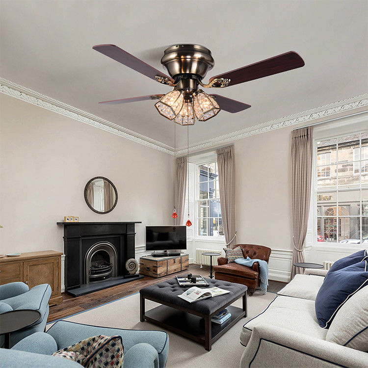100lm/w 120V fan de plafond à quatre pales de lumière de fan de plafond de 48 pouces avec la lumière