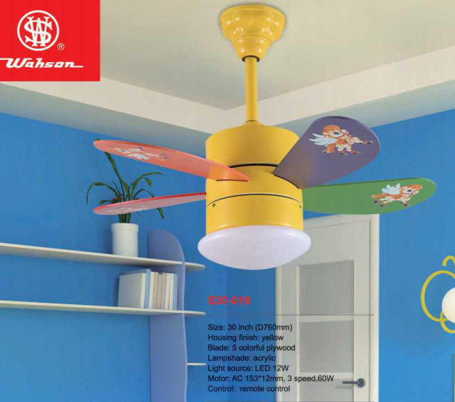 La lumière en bois colorée de fan de plafond de Dimmable 36 pouces a suspendu monté pour la villa d'hôtel