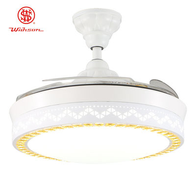 Fan de plafond pliable blanche décorative moderne de 5250lm 70W avec la lumière pour la maison