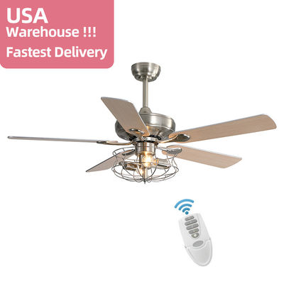 Matte Brown moderne 120V 60w style de Crystal Ceiling Fan Light European de 52 pouces