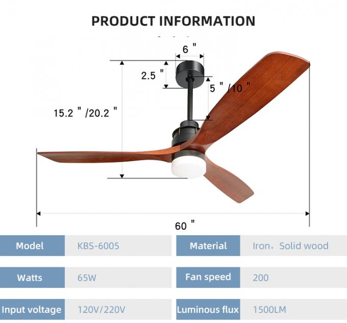 Pouces réglable décoratif 3Blade d'air froid de mode moderne 60 ont mené la lumière de fan de plafond