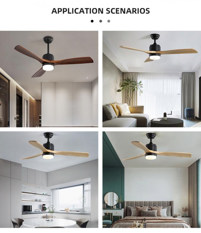 La chambre à coucher à télécommande de salon d'arrangement de temps de la lame 52Inch de fer de mur a mené la lumière de fan de plafond