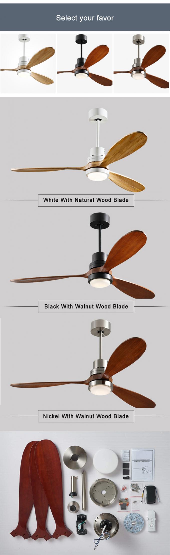 L'hôtel à la maison de décoration a adapté la conception aux besoins du client 3 la lame qu'en bois a mené la fan de plafond légère