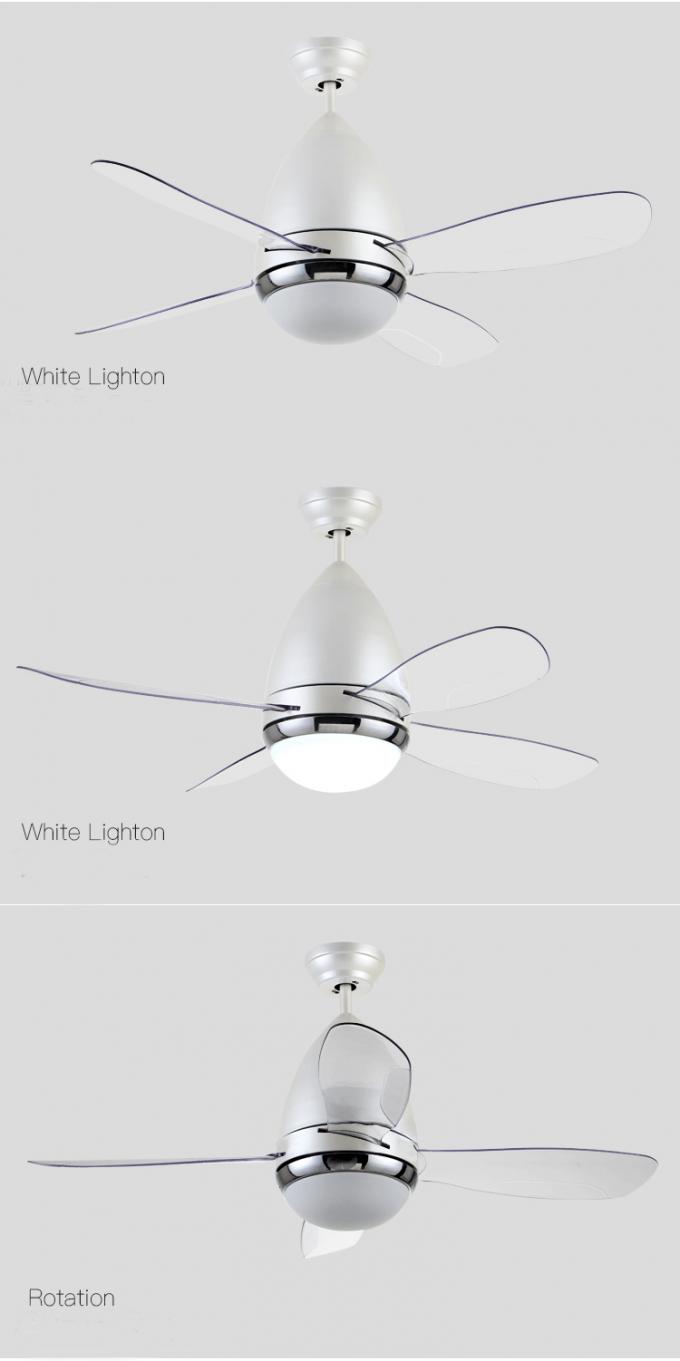 Fan de plafond à télécommande de grenier de style de la lame transparente nordique LED d'ABS avec la lumière