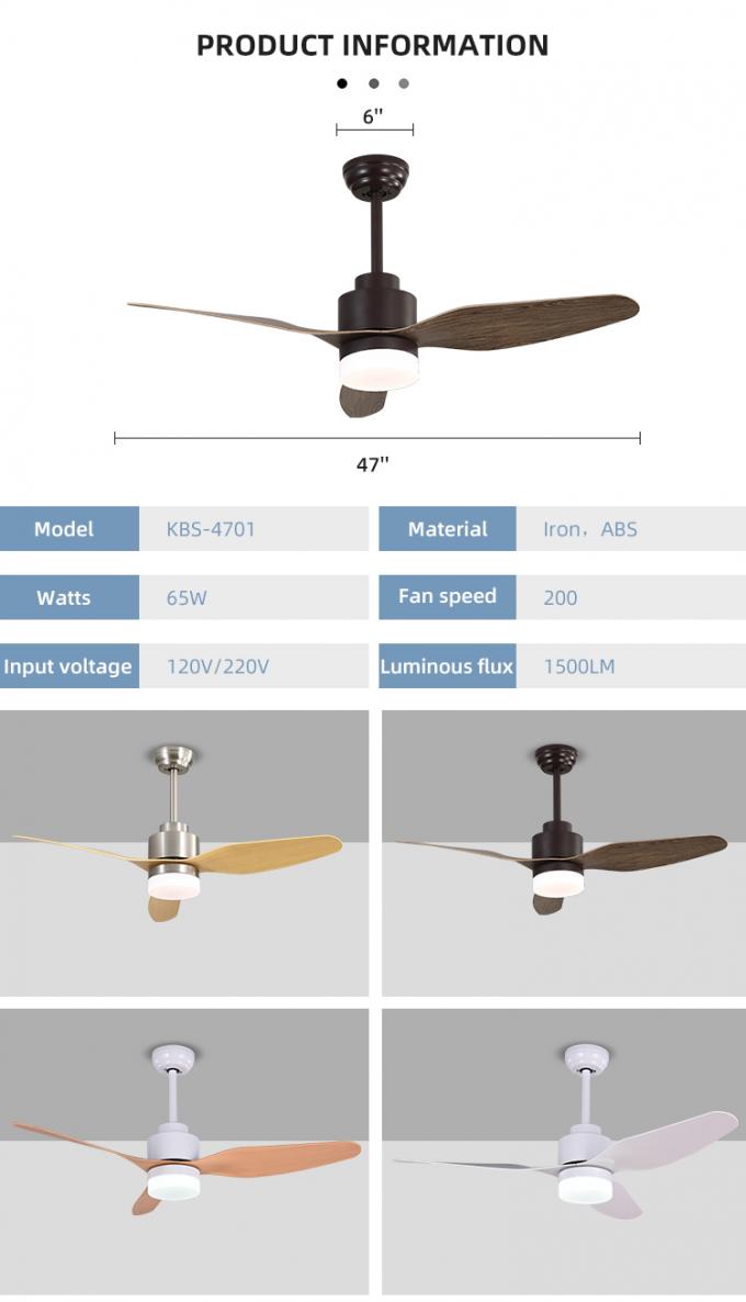 Fan de plafond à télécommande électrique d'usine de fer de la lame commerciale professionnelle LED de l'ABS 3 avec la lumière